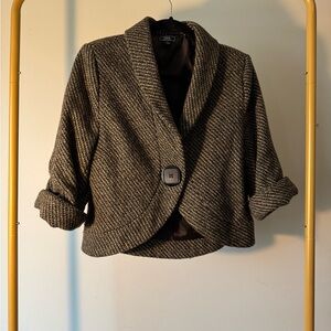 Women's Brown 3/4 Cropped Blazer